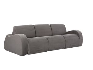 Canapé modulable convertible 3 places 247x115x76 cm compressé, mousse douce, velours côtelé couleur gris