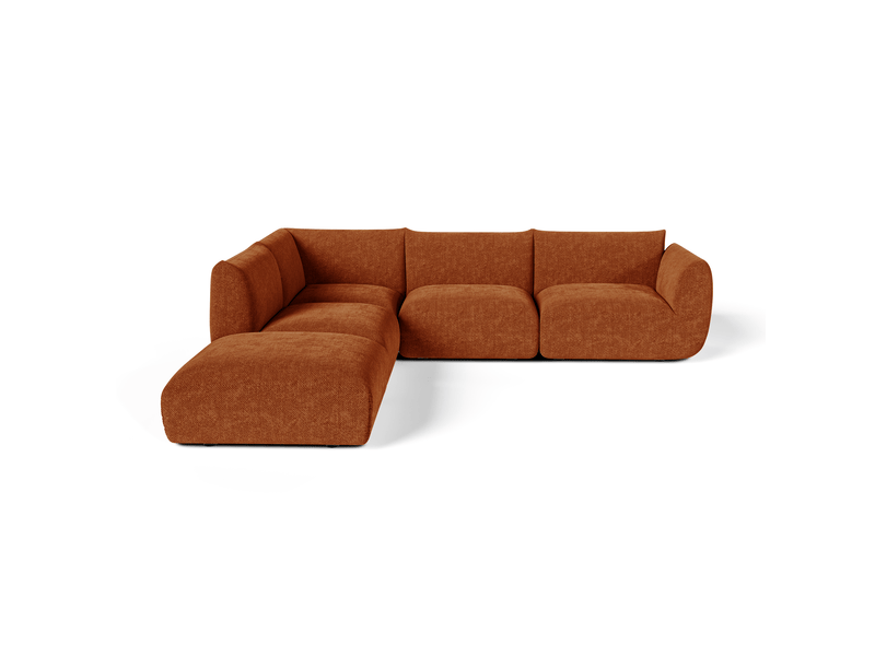 Canapé grand angle gauche modulable 7 places en velours chenillé nooma NOOMA - Conforama A