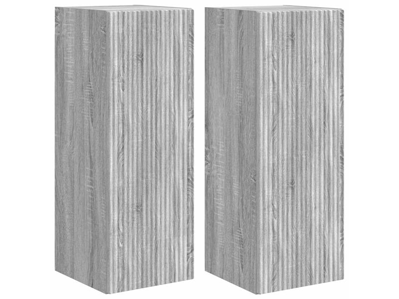  Meuble tv - banc tv - meuble de rangement mural 2 pcs gris sonoma bois d'ingénierie  - Conforama A