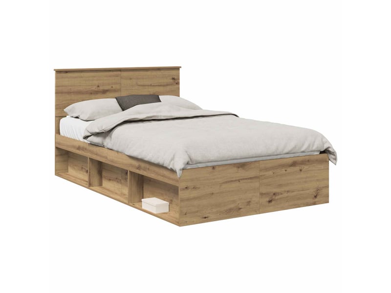  Lit double- lit adulte -  cadre de lit chêne artisan 120 x 190 cm pin massif  - Conforama A