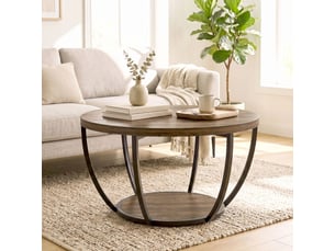Table basse 2 niveaux, table de salon 80 x 80 x 43,8 cm, marron et noir