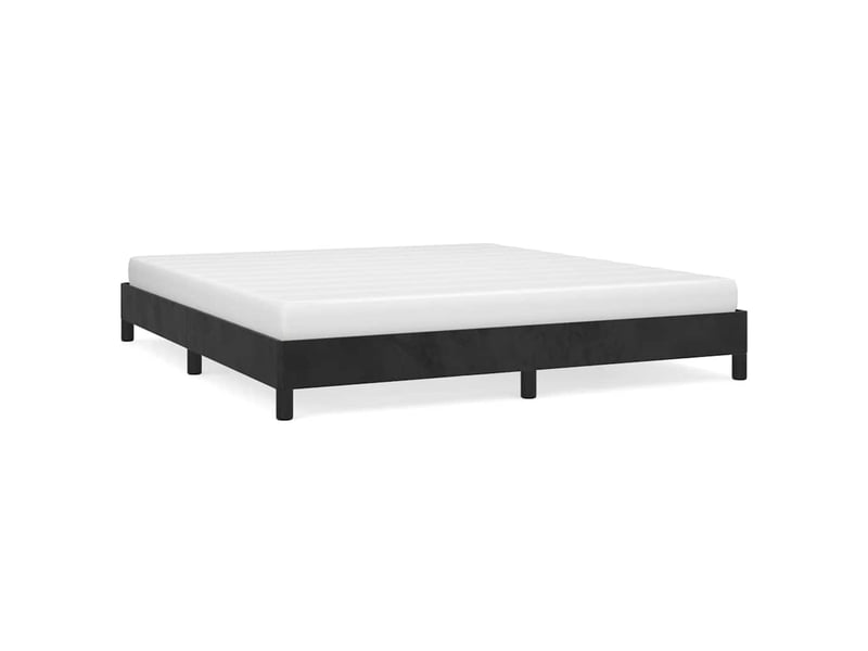  Lit double- lit adulte -  cadre de lit sans matelas noir 180x200 cm velours  - Conforama A