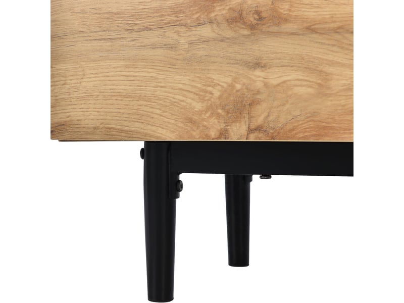  Meuble tv - design contemporain - led rgb 7 couleurs - ouverture silencieuse - bois noir 175x31x41cm  - Conforama R