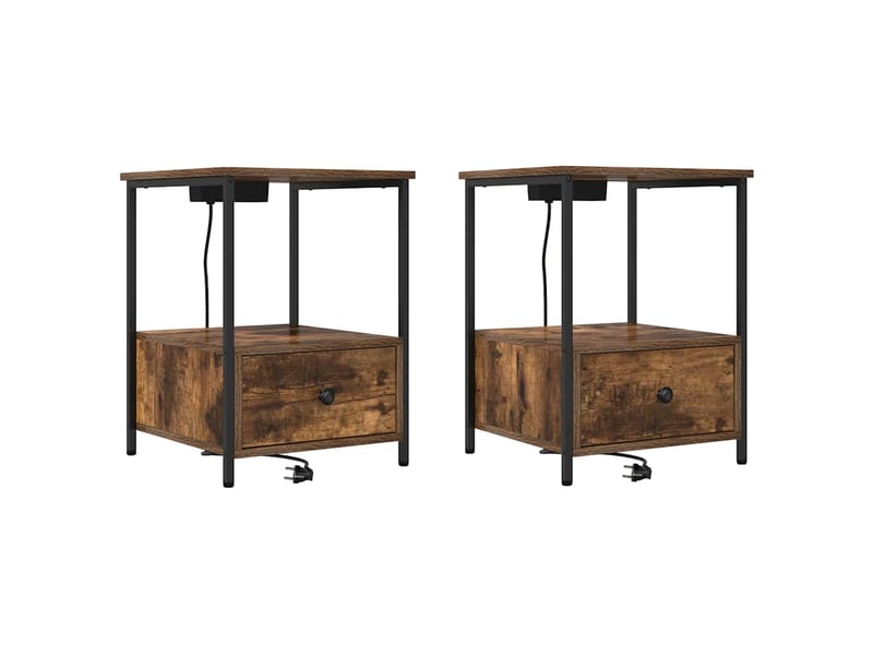 Table de chevet - cabinet de chevet - table de nuit 2 pc chêne fumé 42 x 41 x 56 cm - Conforama A