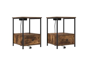 Table de chevet - cabinet de chevet - table de nuit 2 pc chêne fumé 42 x 41 x 56 cm