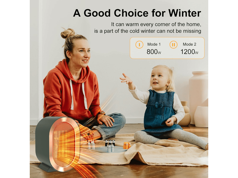  Chauffage d'appoint électrique d'intérieur portable, 1 200 w, avec thermostat, pour grandes pièces, chambres et bureaux, noir  - Conforama E
