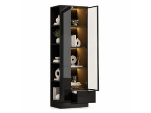 Vitrine coloris noir 8 étagère(s) EVRYAE   - 50 cmx160 cm