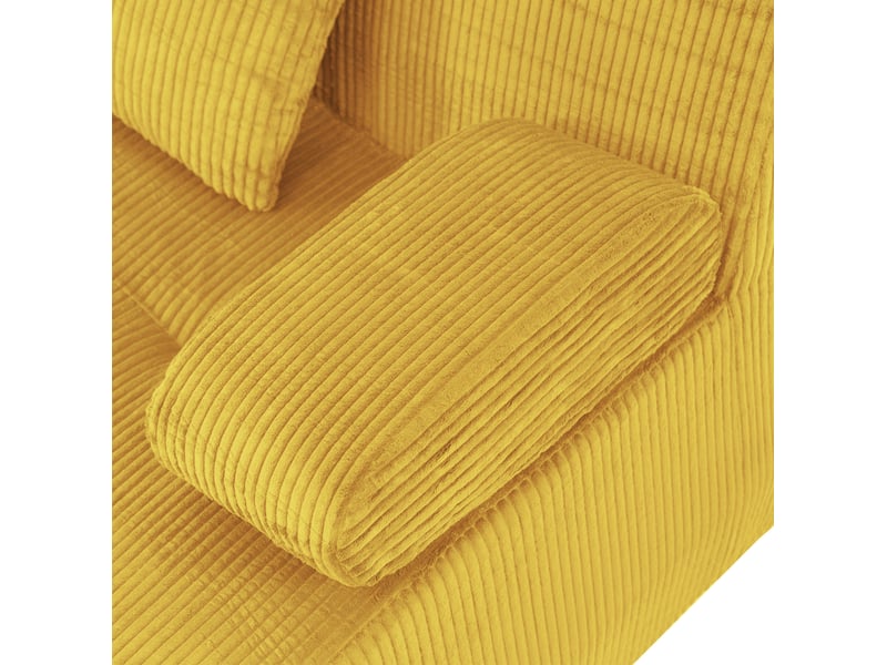  Canapé modulable 4 places 311 x 90 x 65 cm, jaune vif en velours côtelé, 4 modules sans montage pour salon  - Conforama E