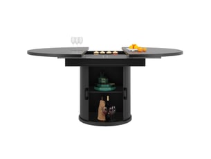Table à manger à rallonge, 118-158 cm, pouvant accueillir jusqu'à 6 personnes, noir