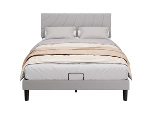 Lit 2 places 140x190 cm    coloris gris