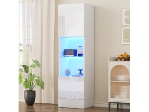Vitrine coloris blanc 1 étagère(s)   - 45 cmx160 cm