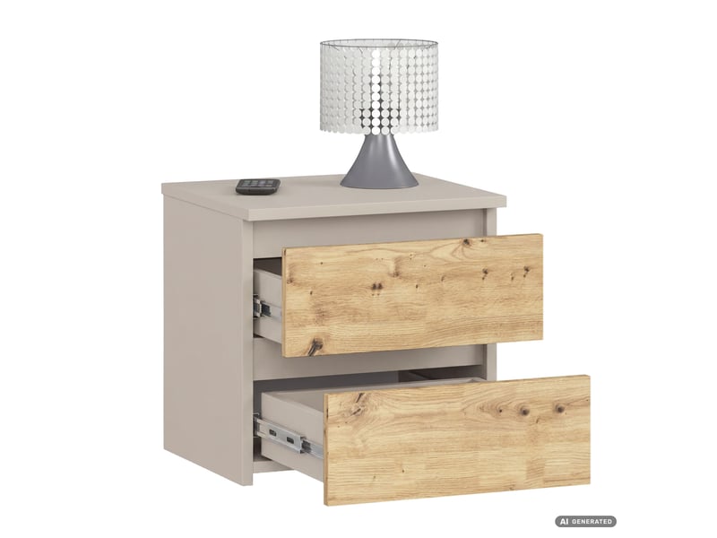  Table de chevet cl2 cachemire 40 cm 2 tiroirs façade chêne artisan 40x35x40 cm CL2 - Conforama B