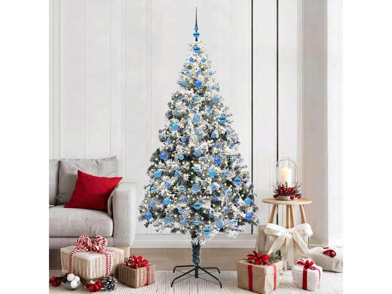  Sapin de noël artificiel, arbre de noël blanc 210 cm pvc, acier et plastique shl8455  - Conforama B