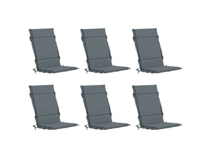 Lot de 6 coussins de chaise à dossier haut gemert bleu cf59378