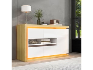 Vitrine coloris blanc 4 étagère(s) <strong></strong> <strong></strong> - 140 cmx84 cm