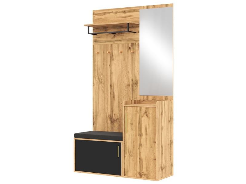 Portemanteau avec banc et rangement 100 x 185 cm en panneau de particules - Conforama D