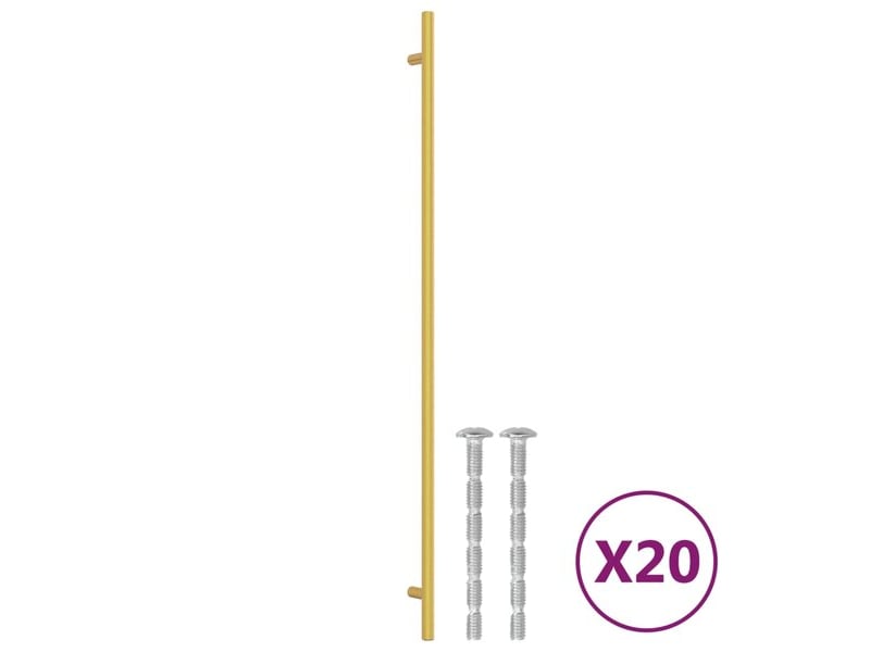  Poignées de placard, 20 pièces, dorées, acier inoxydable cfe7758831  - Conforama A