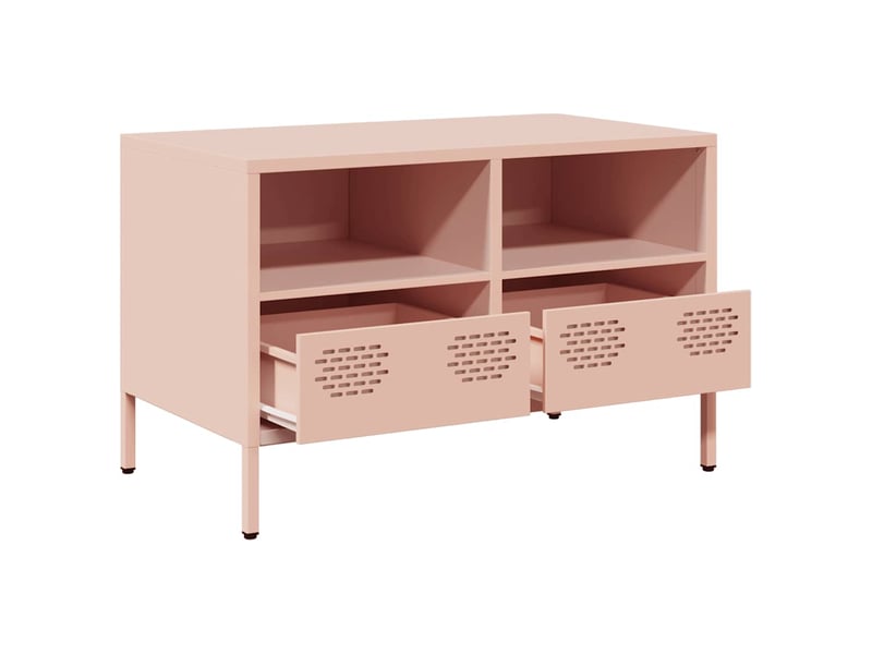  Meuble tv - banc tv - meuble de rangement rose 68x39x43,5 cm acier laminé à froid  - Conforama D