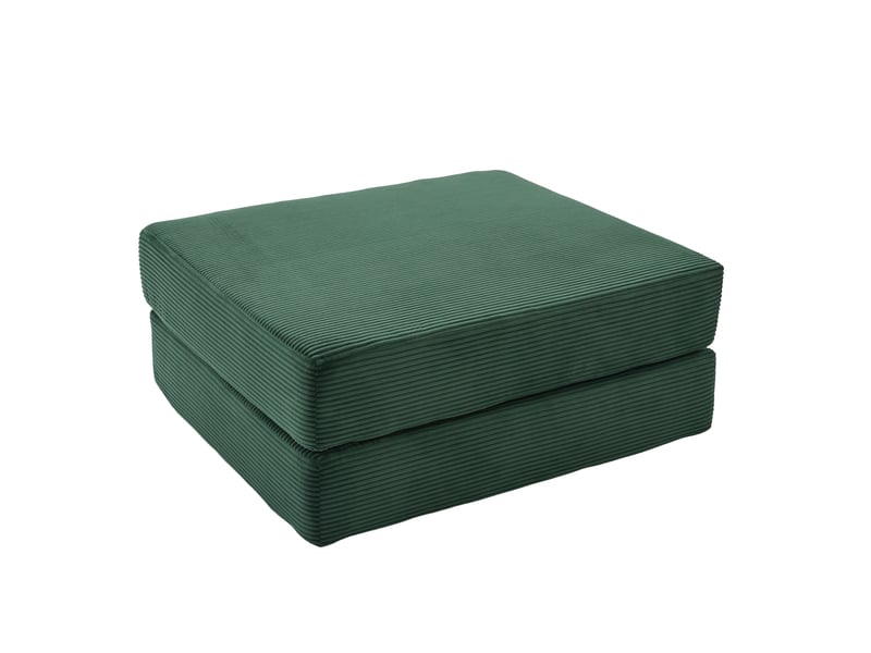 Pouf convertible en velours côtelé, fauteuil pliable modulable, assise mousse confortable  - Conforama E
