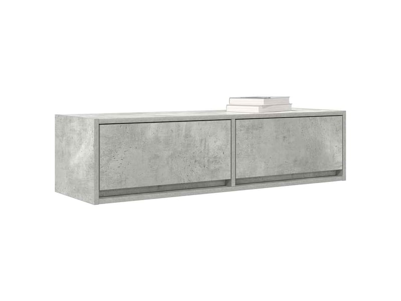  Meuble tv - banc tv - meuble de rangement 100 x 31 x 25,5 cm gris béton bois d'ingénierie  - Conforama C
