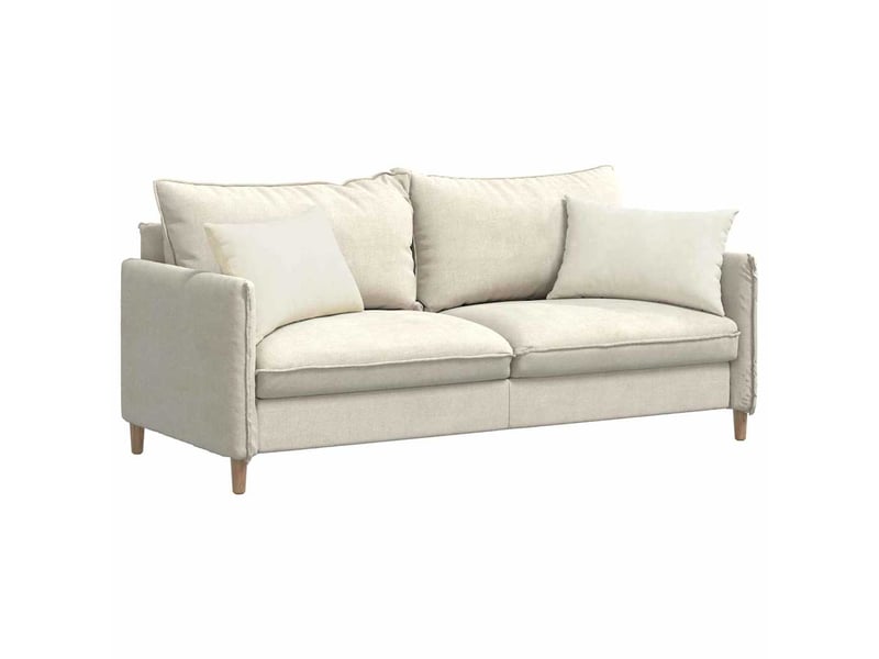  Lot de 2 coussins de canapé, coussins décoratifs crème 60 x 40 cm cf59049  - Conforama C