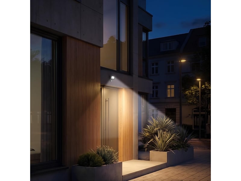  Projecteur led extérieur avec détecteur de mouvement, lumière blanc neutre, 20w 1800lm  - Conforama C