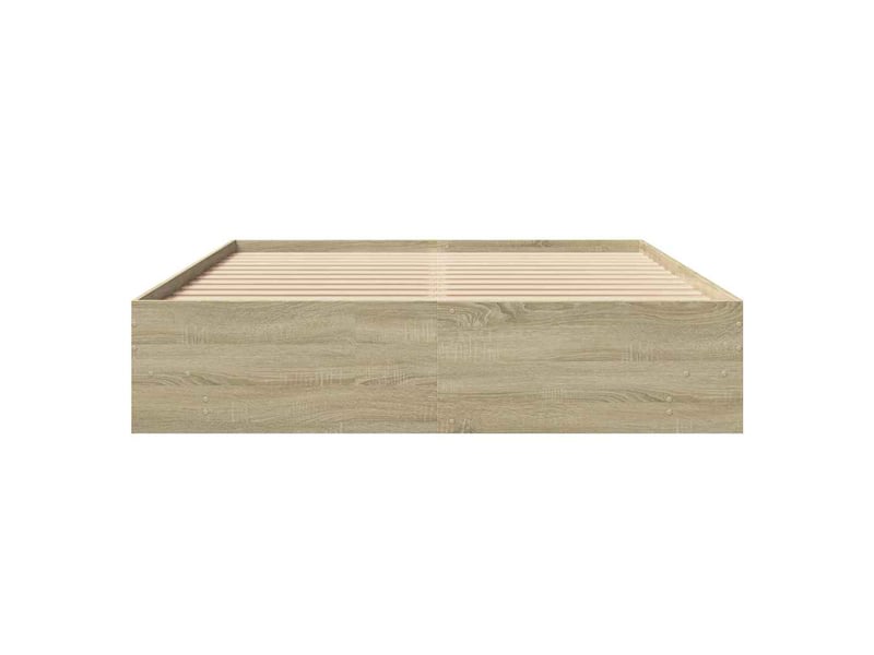  Lit double- lit adulte -  cadre de lit sans matelas chêne sonoma 150x200 cm  - Conforama D