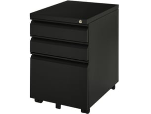 Caisson de bureau à roulettes 39 x 48 x 60 cm – noir – 3 tiroirs verrouillables en acier robuste