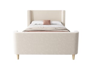 Lit simple 90x200 cm MEUBLIV coloris beige