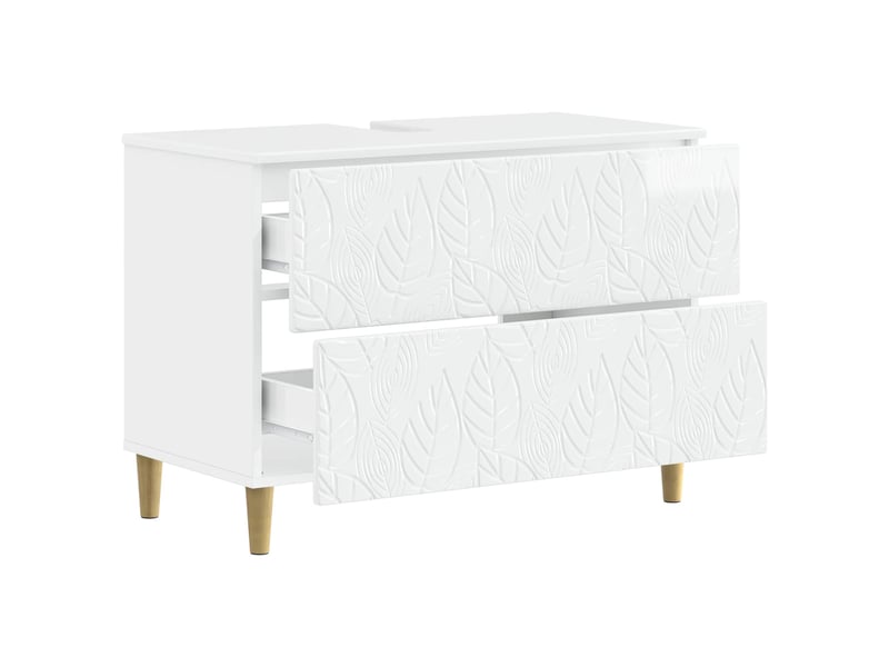  Meuble sous lavabo de salle de bain delft blanc brillant cf64851  - Conforama C