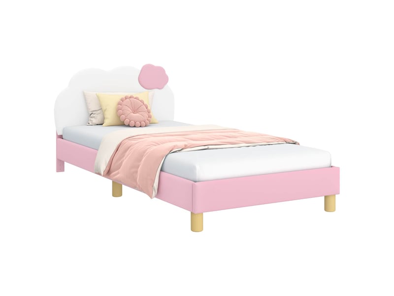  Cadre de lit pour enfants - lit jeune avec tête de lit rose 80 x 200 cm pu  - Conforama A