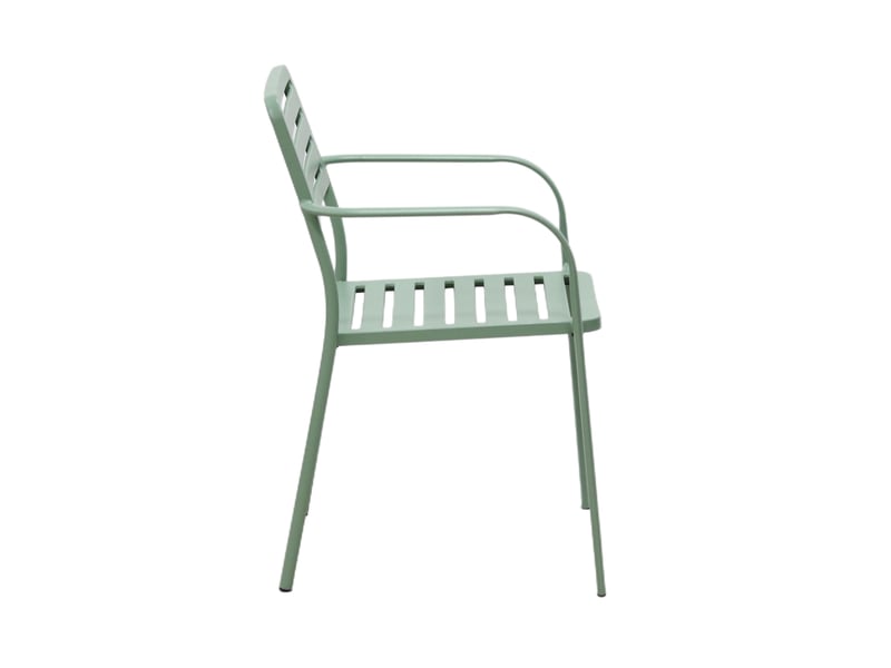 Lot de 2 fauteuils de jardin empilables en métal vert - baca - Conforama C