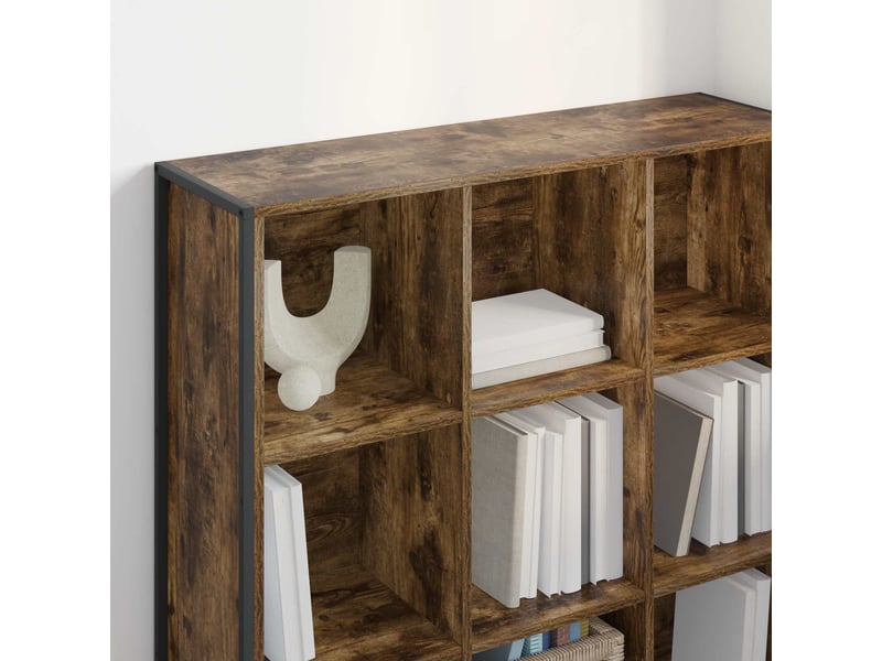  Bibliothèque, armoire à livres 99,5 x 30 x 108 cm bois d'ingénierie chêne fumé shl441  - Conforama D