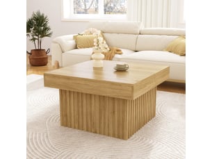 Table basse rectangulaire coloris naturel <strong></strong> <strong></strong> - 79 cmx79 cm