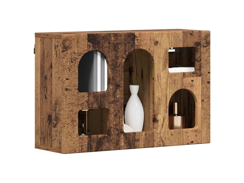  Armoire suspendue, meuble de rangement avec étagère elst bois ancien 60x20x40 cm  - Conforama C