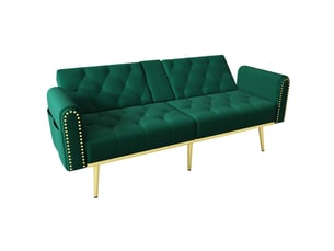 Canapé droit relax manuel 2 places Tissu vert