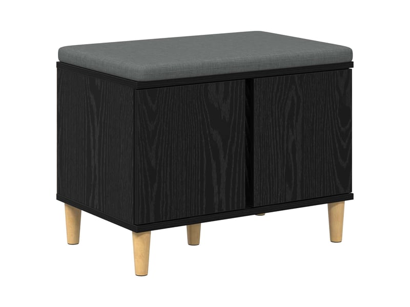  Banc d'entrée, banc interieur avec coussin chêne noir 60x38x46 cm shl51777  - Conforama A