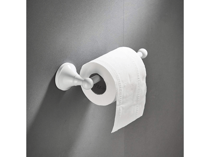  Porte-rouleau de papier toilette, montage mural en laiton, 20 cm 7,87 po, blanc  - Conforama B