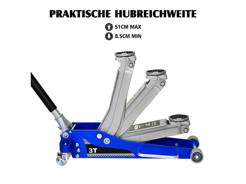  Cric hydraulique 3 tonnes - capacité de levage 3 tonnes - construction aluminium et acier q235 67x32x15.2cm - Conforama C
