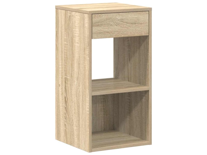  Lot de 2 tables de chevet - cabinet de chevet - table de nuit avec tiroir chêne sonoma 35x34x66,5 cm  - Conforama D