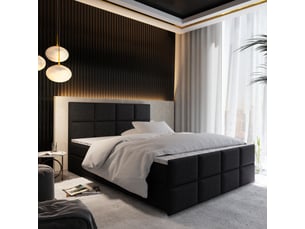 Lit avec rangement 140x200 cm <strong>MASSENO</strong>  <strong></strong> coloris noir