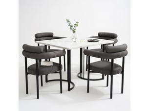 Lot de 2 chaises de salle à manger modernes en tissu suédé gris foncé, assise en anneau confortable, pour salle à manger, salon ou bureau