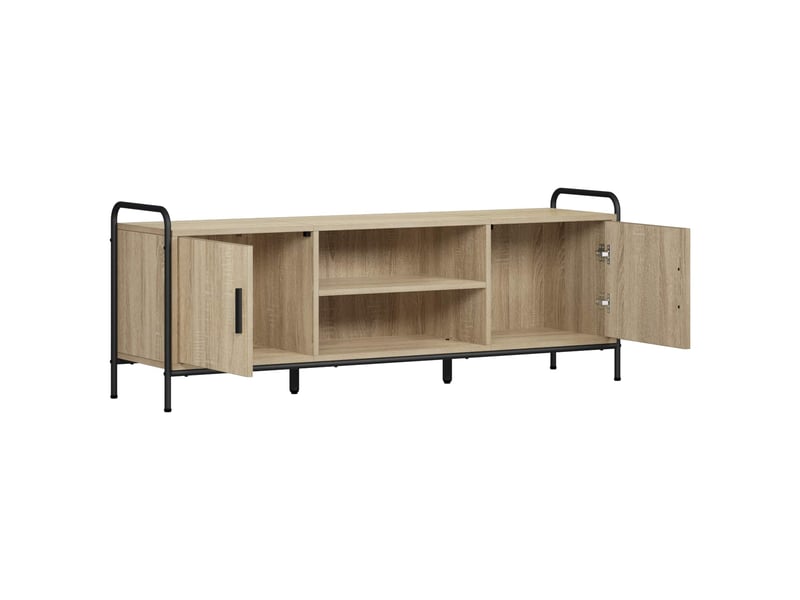  Meuble tv, table tv 133x33x50 cm chêne sonoma bois d'ingénierie  - Conforama C