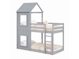 Lit cabane 90x200 cm STILVORA   coloris gris