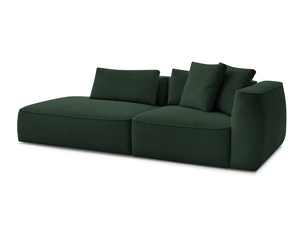 Canapé droit fixe BOBOCHIC LEOPOLD 3 places Velours vert