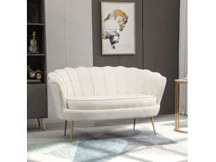 Canapé droit fixe <strong>DESVIAE</strong> <strong></strong> 2 places Velours beige