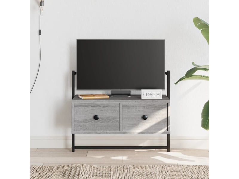  Meuble tv - banc tv - meuble de rangement mural sonoma gris 60,5x30x51 cm bois d'ingénierie  - Conforama B