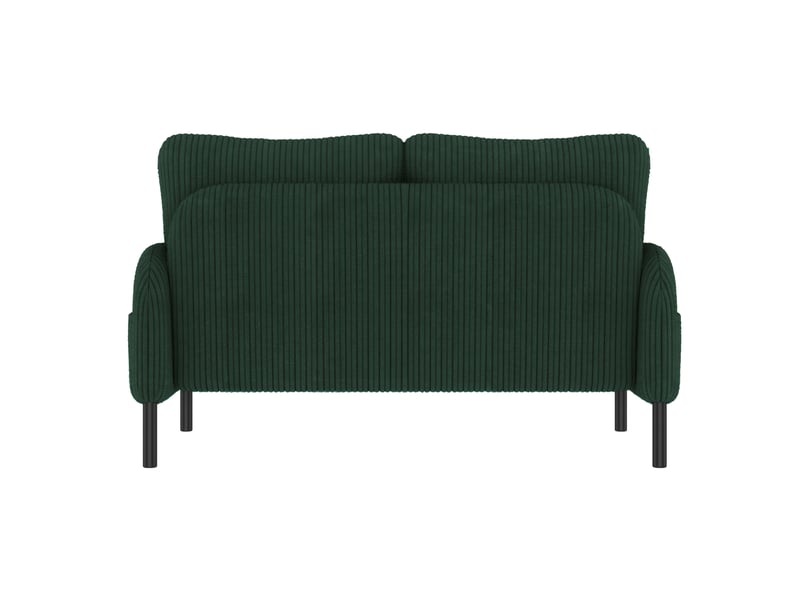  Canapé droit 4 places avec fauteuil et pouf en velours côtelé vert émeraude, ensemble modulable contemporain  - Conforama E