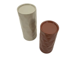 Tables d'appoint norimberga en métal rouge et blanc — lot de 2, ø 30x70 et ø 27x60 cm