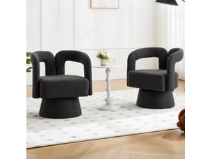 Fauteuil fixe pivotant <strong>HAUSS SPOLE</strong> <strong></strong> Tissu bouclette gris vendu A l'unité